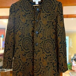 Vintage Ladies Jones New York Paisley Jacquard Blazer Size 8